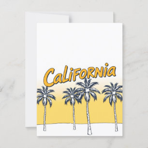 California Comic Style Postcard