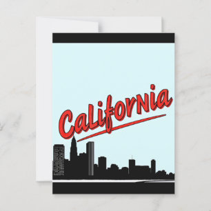 California Comic Style Postcard