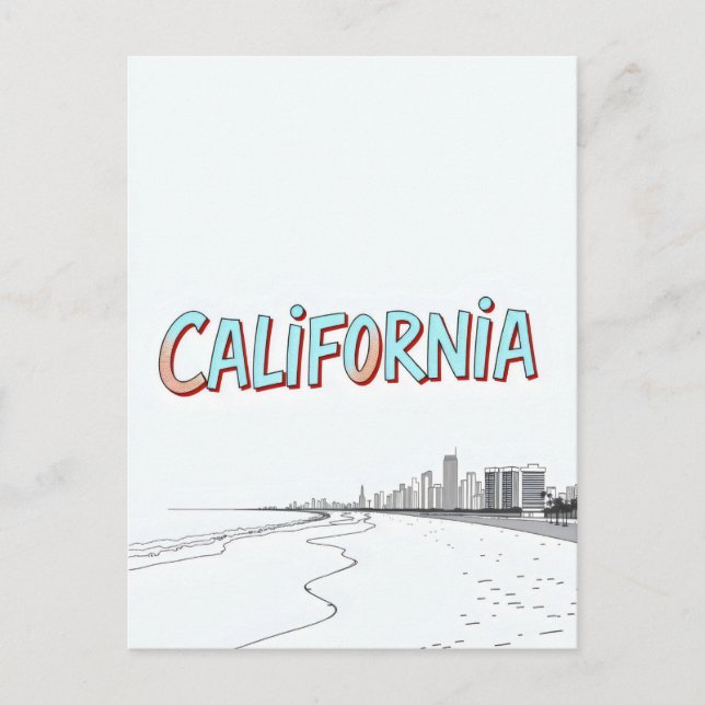 California Comic Style Postcard (Front)