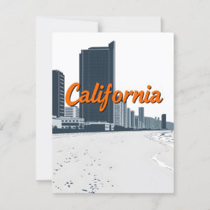 California Comic Style Postcard