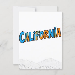 California Comic Style Postcard