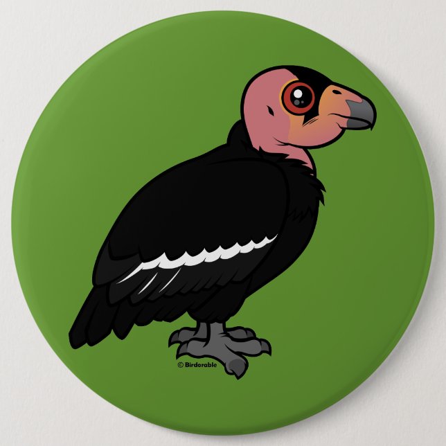 California Condor 6 Inch Round Button (Front)