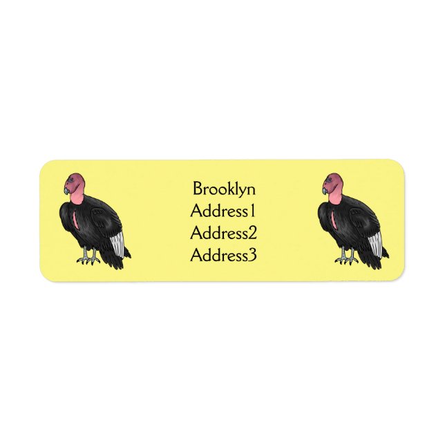 California condor bird cartoon illustration  (Front)