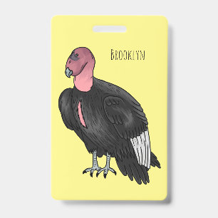 California condor bird cartoon illustration badge