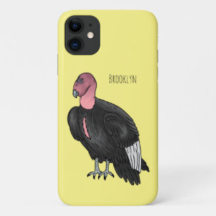 California condor bird cartoon illustration iPhone 11 case