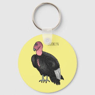 California condor bird cartoon illustration  keychain