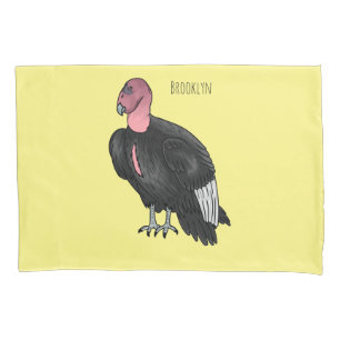 California condor bird cartoon illustration pillowcase