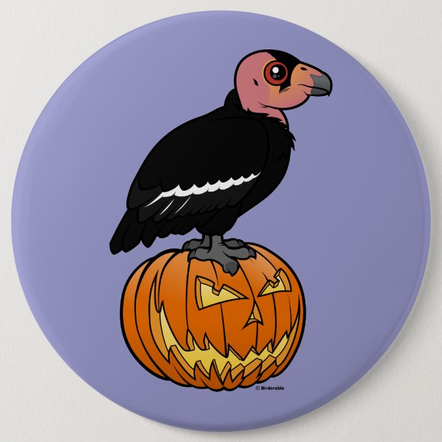 California Condor Halloween 6 Inch Round Button (Front)