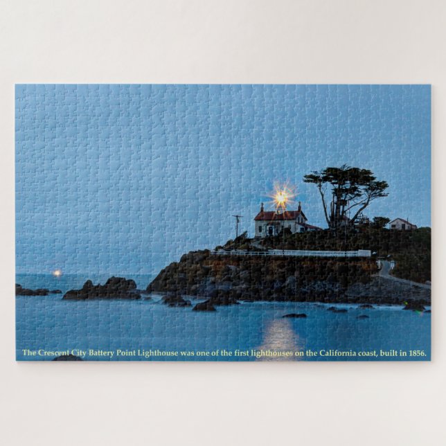 California Crescent City Battery Point Lighthouse Jigsaw Puzzle (Horizontal)