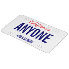 California Custom License Plate