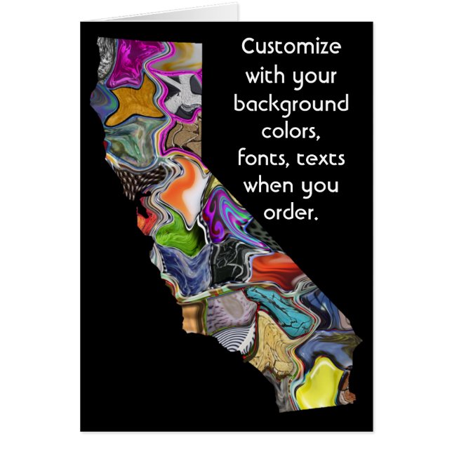 California Customize colourful card how you want (Front)