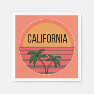 California Cute Design Gift Ideas Sunset Palms Napkin