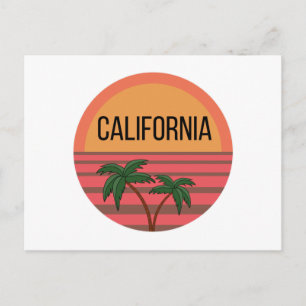California Cute Design Gift Ideas Sunset Palms Postcard