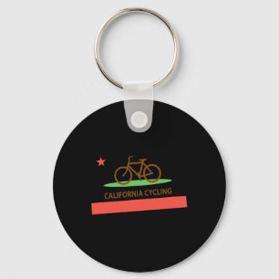 California Cycling Republic Flag Mountain Road Bik Keychain