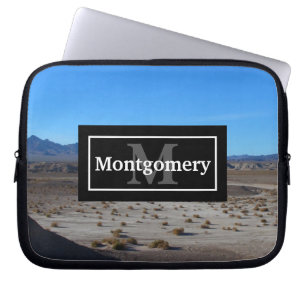 California Desert Landscape with Name and Monogram Laptop Sleeve