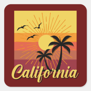 California Design - Square Stickers