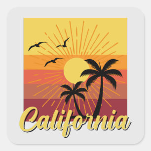 California Design - Square Stickers