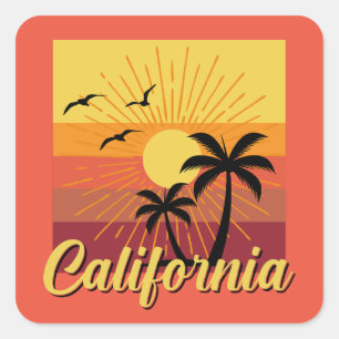 California Design - Square Stickers