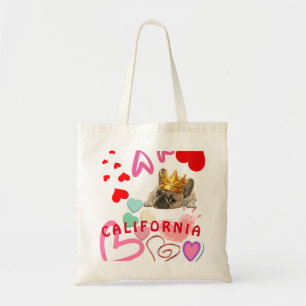 California Dog Lover Trendy Summer Fun Travel Tote Bag