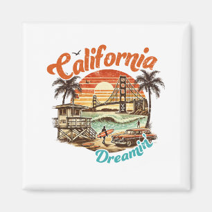 California Dreamin’ – Coastal Bridge, Beach Magnet