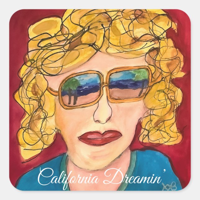 California Dreamin Square Sticker (Front)