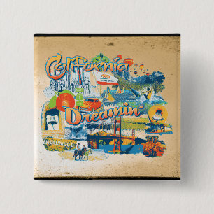 California Dreaming 2 Inch Square Button