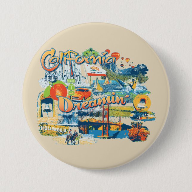 California Dreaming 3 Inch Round Button (Front)