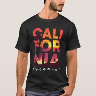 California Dreaming Beach Palm Tree Summer Los Ang T-Shirt