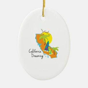 California Dreaming Ceramic Ornament
