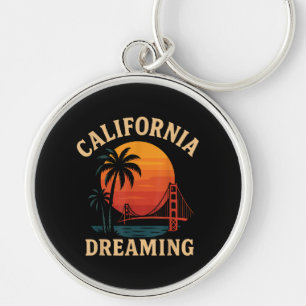 California Dreaming Golden Gate Bridge Sunset Keychain