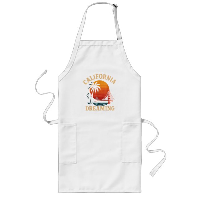 California Dreaming Golden Gate Bridge Sunset Long Apron (Front)