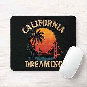 California Dreaming Golden Gate Bridge Sunset Mouse Pad