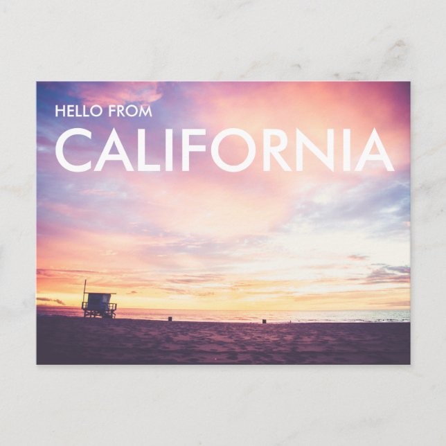 California Dreaming, Manhattan Beach at Sunset  Postcard (Front)