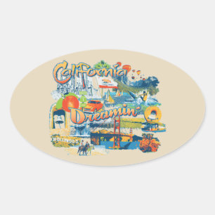 California Dreaming Oval Sticker