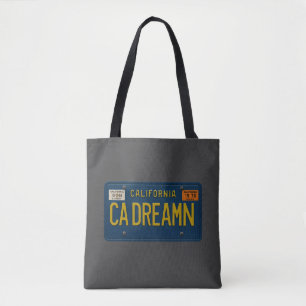 California Dreaming Retro 1969 License Plate Beach Tote Bag