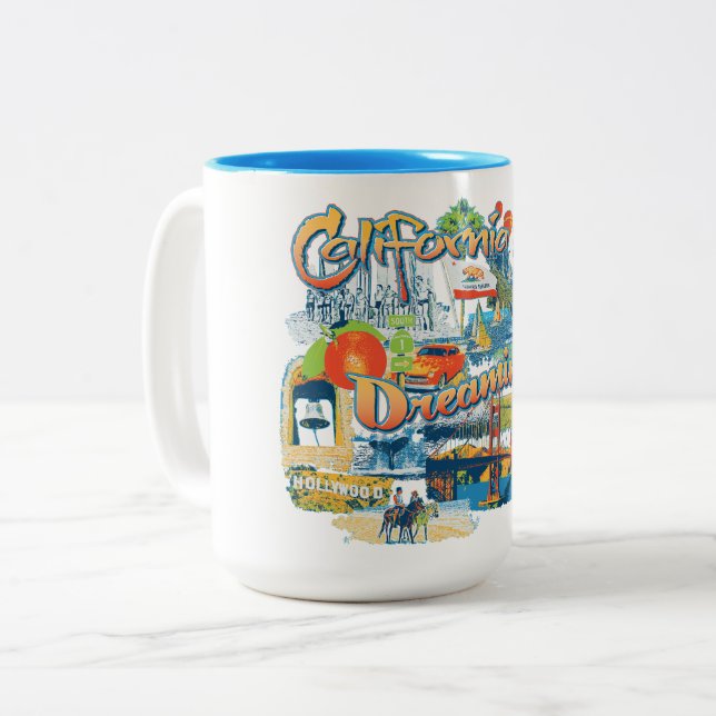 California Dreaming Two-Tone Coffee Mug (Front Left)