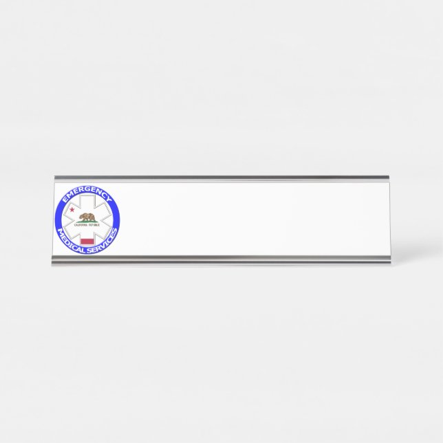 California EMS Star of Life Desk Name Plate (Front)