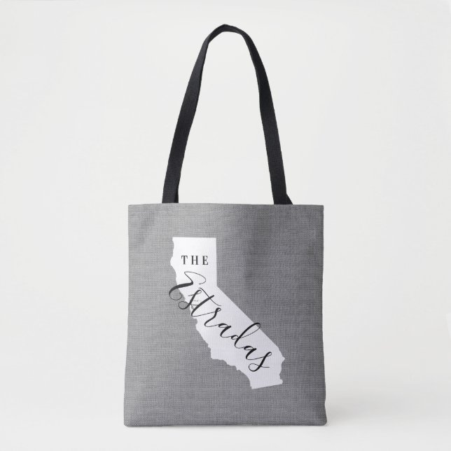 California Family Monogram State Tote Bag (Front)