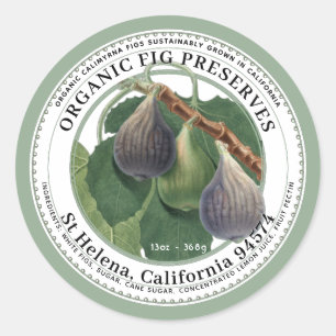 California Fig Preserves Vintage Fig Label