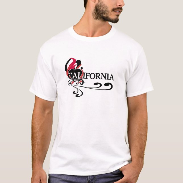 California Fire Heart T-Shirt (Front)