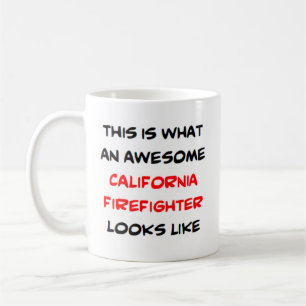 california firefighter, awesome coffee mug