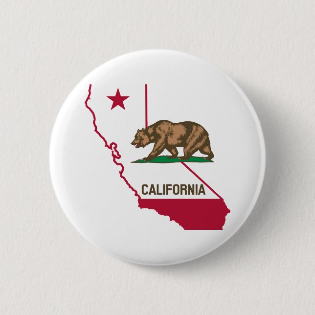California Flag Bear 2 Inch Round Button (Front)