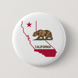 California Flag Bear 2 Inch Round Button