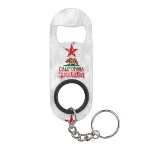 California Flag Bear in Painterly Style Keychain Bottle Opener
