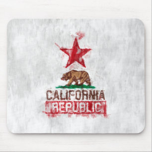 California Flag Bear in Painterly Style Mouse Pad