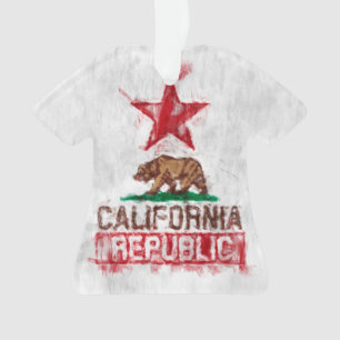 California Flag Bear in Painterly Style Ornament