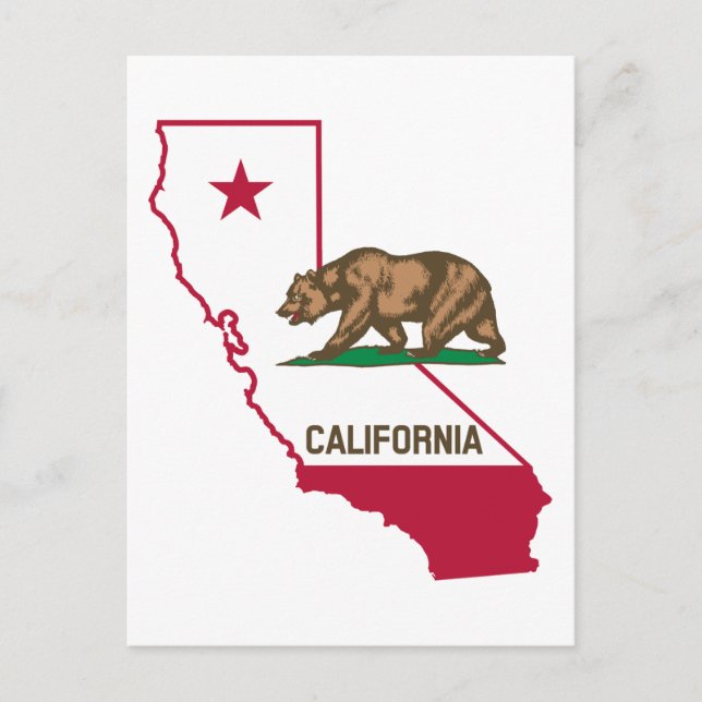 California Flag Bear Postcard (Front)