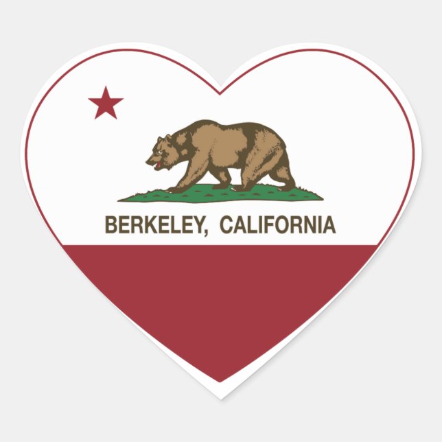 california flag berkeley heart sticker (Front)