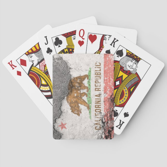 california flag brick wall playing cards (Back)
