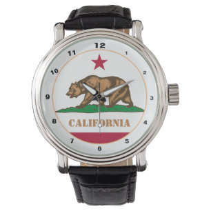 California & Flag, California fashion USA /design Watch